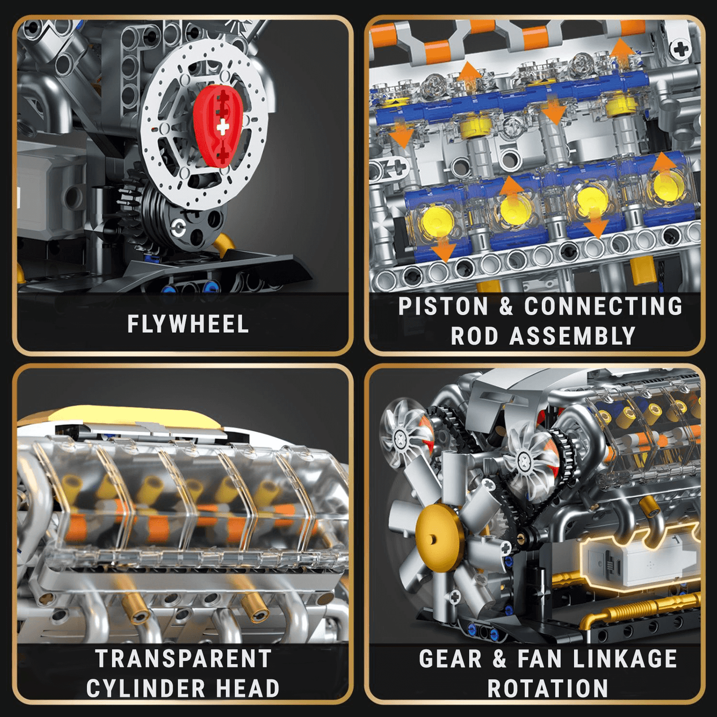 Motorised V8 Engine 691pcs